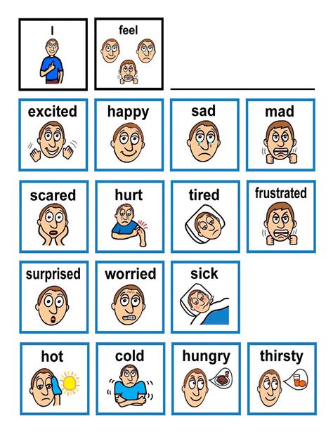 Autism Emotion Chart Printable Example