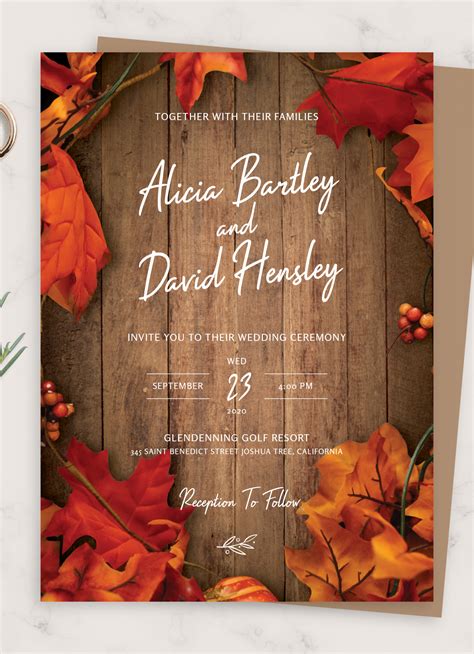 Autumn Wedding Invitation Templates