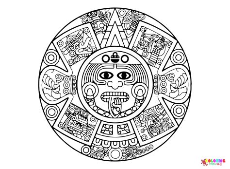 Aztec Calendar Coloring Pages