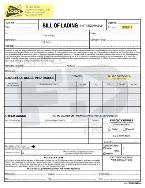 BOL Template Features