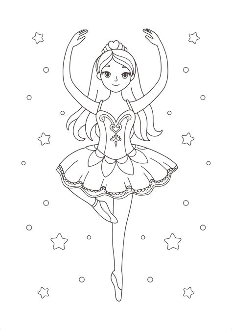 Ballerina coloring pages with numbers