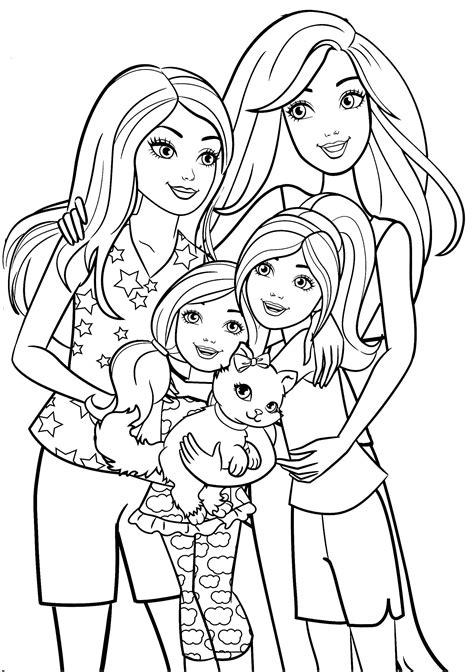 Barbie Friends Coloring Pages