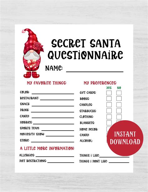 Basic Secret Santa List