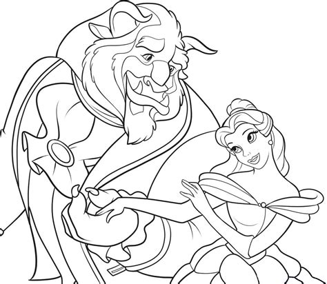 Beauty and the Beast coloring sheets for kids and adults