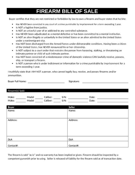 Benefits Of Using A Gun Bill Of Sale Template Form