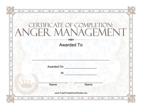 Benefits of Anger Certificates Image