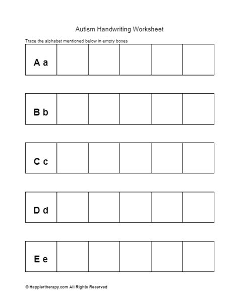 Benefits of Autism Writing Worksheets