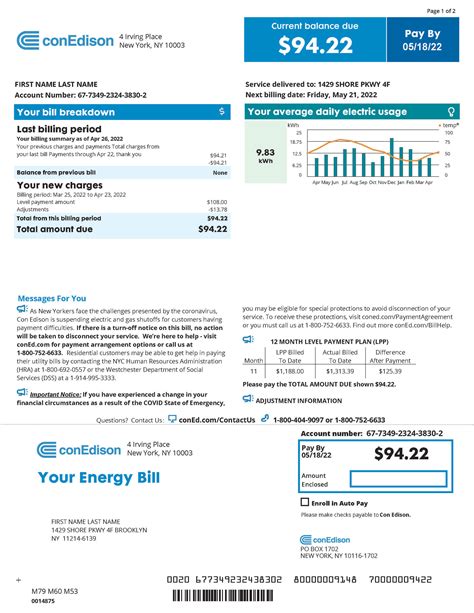 Benefits of Con Edison Utility Bill Template