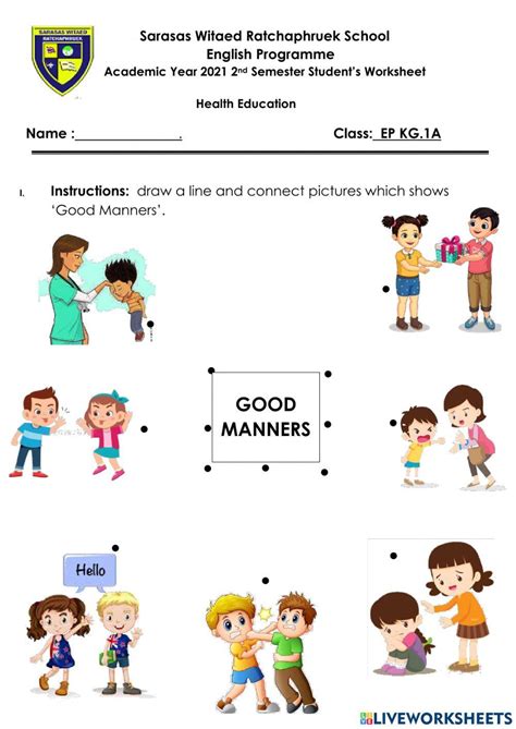 Benefits of Good Manners Worksheets