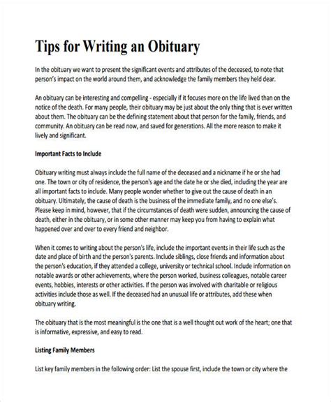 Best Practices for Obituary Writing