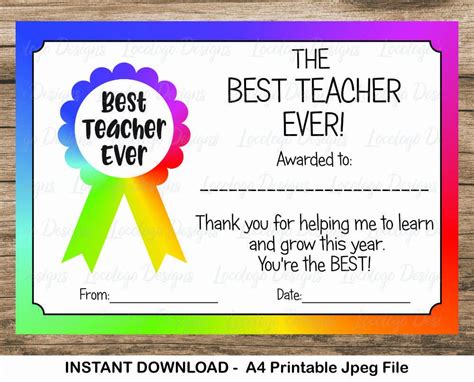 Best Teacher Certificate Printable Benefits