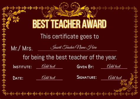 Best Teacher Certificate Printable Benefits