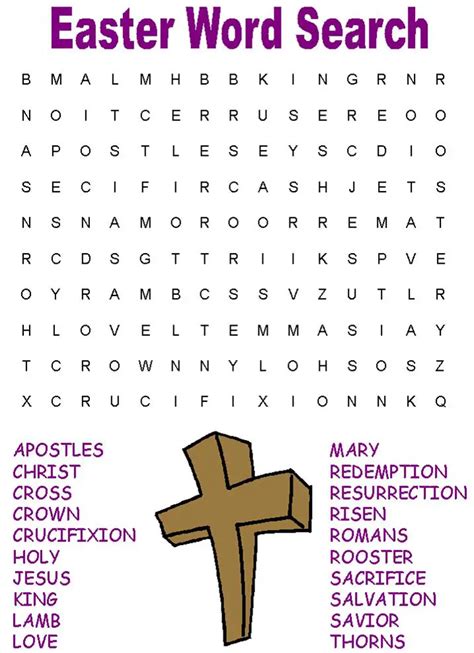 Description of Bible Word Search Printable Easter