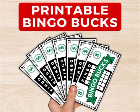 Bingo Bucks Printables for Events