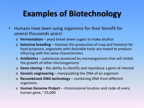 Biotechnology Examples