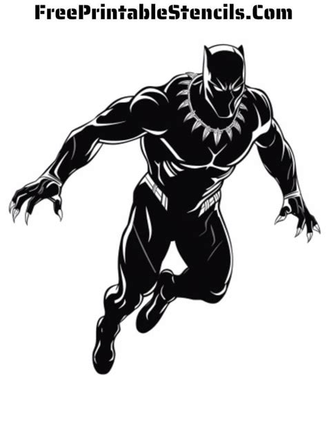 Black Panther Stencil Printable Template