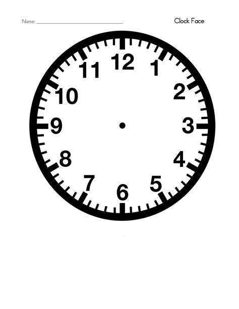 Blank Clock Template for Kids