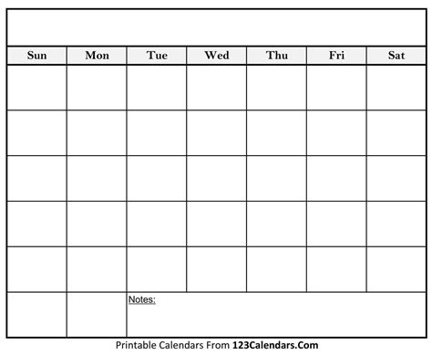 Blank Schedule Template Printable