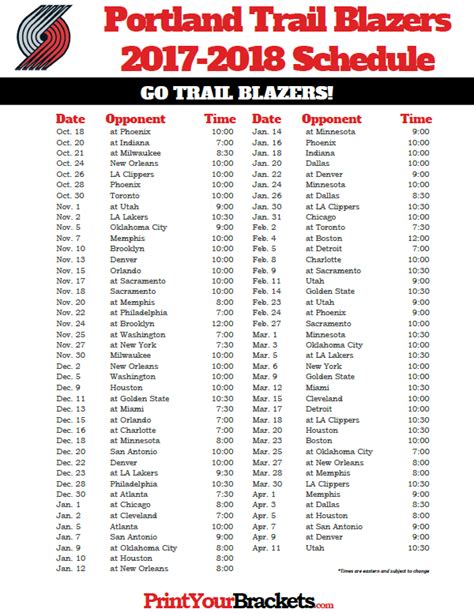 Blazers Schedule Tips Image 5