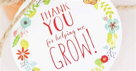 Bloom And Grow Thank You Printable Design