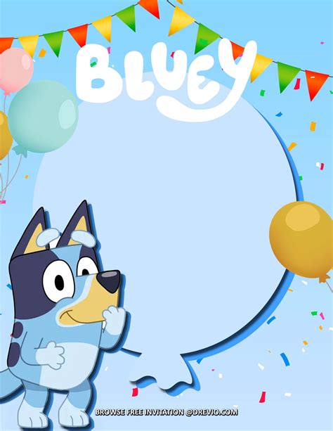 Bluey Character Invitations