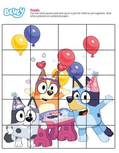 Bluey Printables Puzzles