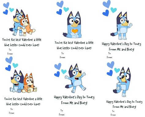 Bluey Valentines Card Ideas