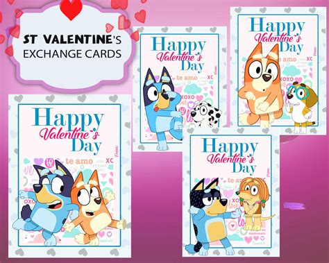 Bluey Valentines Card Printable