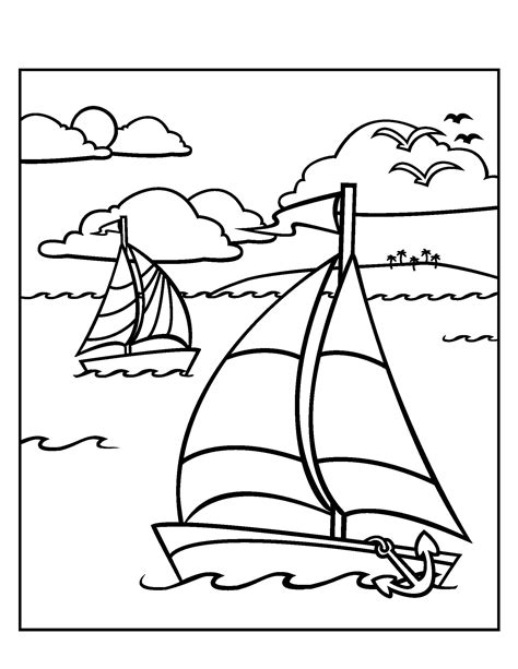 Boat Coloring Pages for Adults