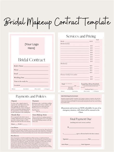 Bridal Makeup Contract Template Design