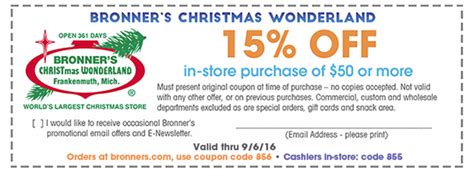 Bronner's Coupon Tips