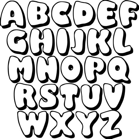 Bubble Letters Font Template