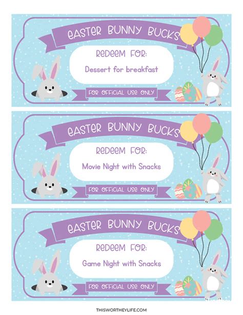 Bunny Bucks Template Excel 10