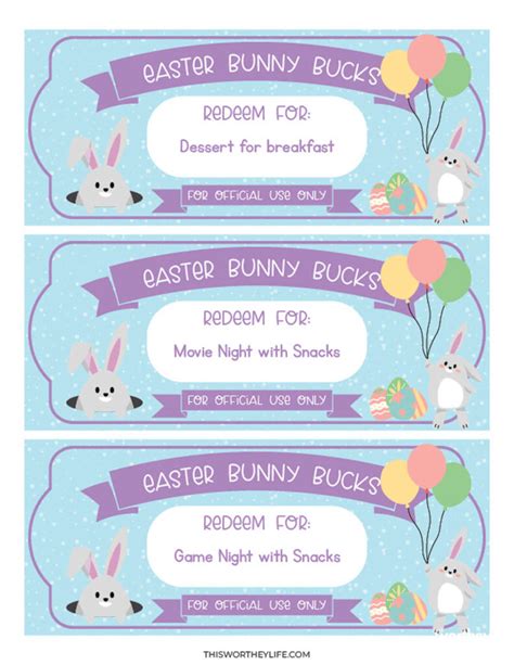 Bunny Bucks Template PDF 8