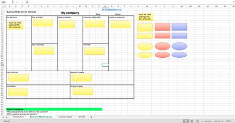 Business Model Canvas Excel