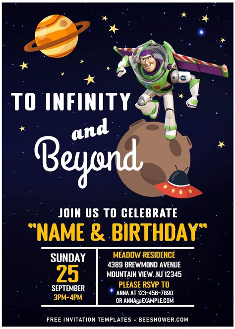 Buzz Lightyear Invitation Templates