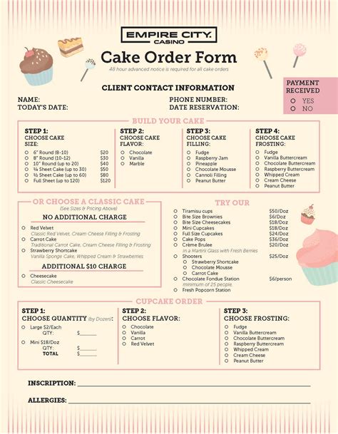 Benefits of Using a Cake Order Form Template