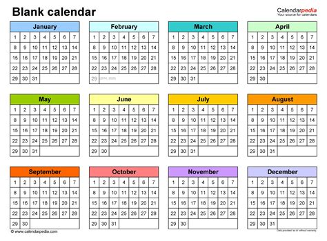 Calendar Template 4