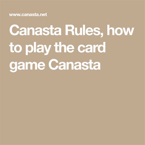 Canasta Rules