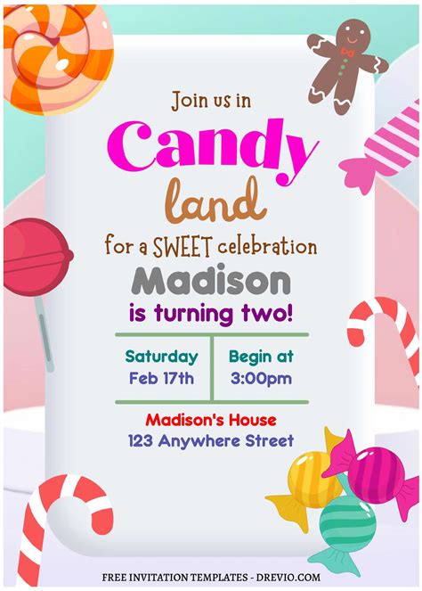 Candyland Invitation Template 3