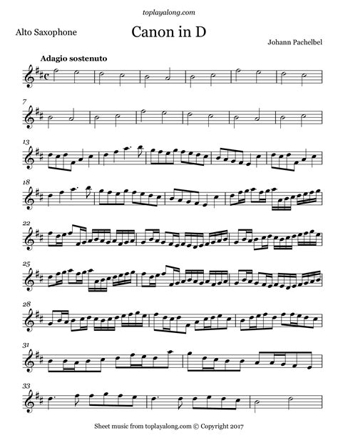 Canon in D Sheet Music