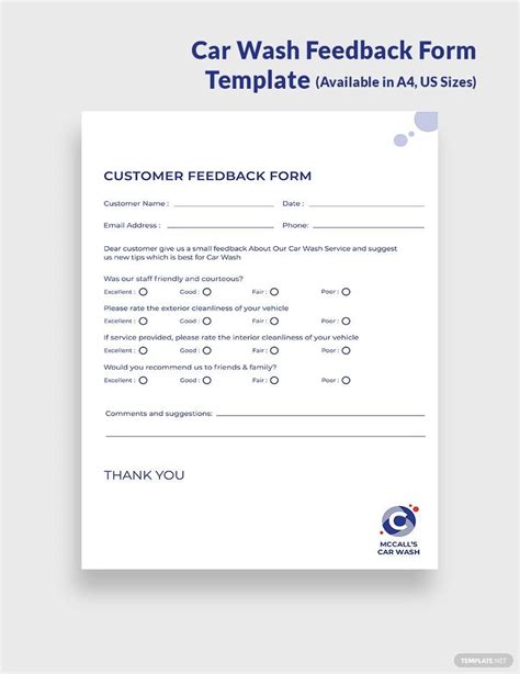 Car Wash Customer Information Template