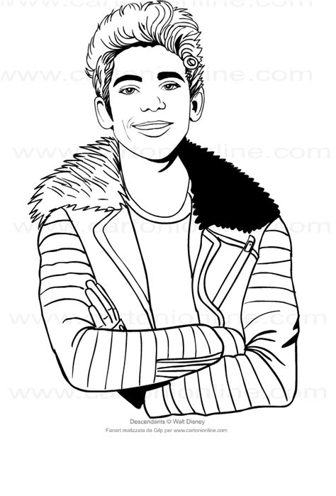 Carlos from Descendants Coloring Page