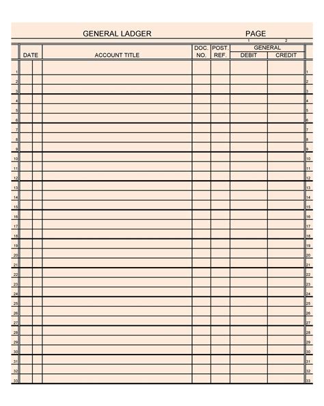 Cash Ledger Template