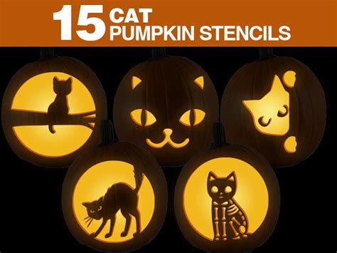 Cat Pumpkin Stencils