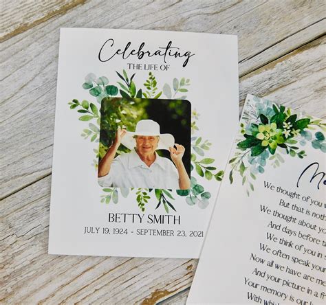 Celebration Of Life Card Designs