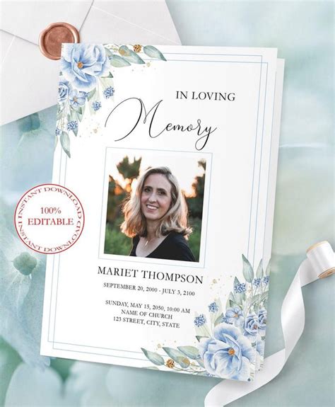 Celebration Of Life Card Template 1