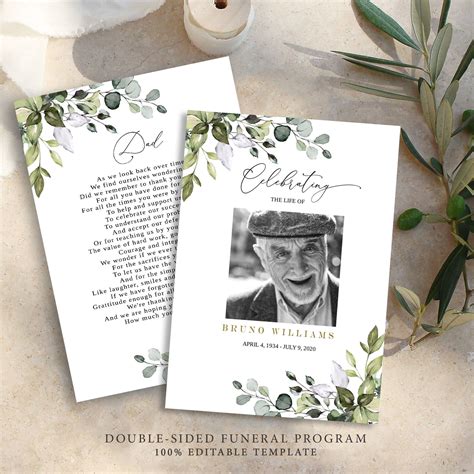 Celebration Of Life Card Template 2