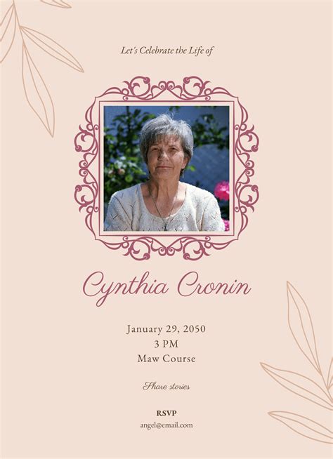 Celebration of Life Ceremony Template Word