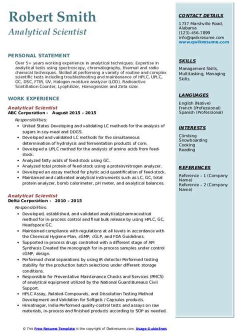 Cheeky Scientist Resume Template Example 2